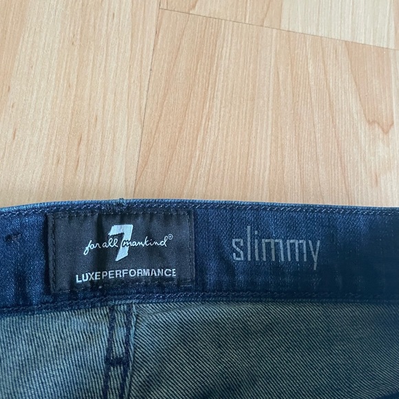 Womens 7 for All Mankind Slimmy Luxe Performance Dark Wash Straight Leg Jeans - Picture 3 of 8